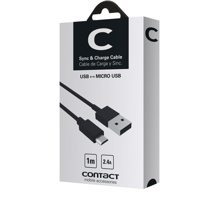 Cable USB a Micro USB Contact 1 m Negro Cable USB a Micro USB Contact 1 m Negro