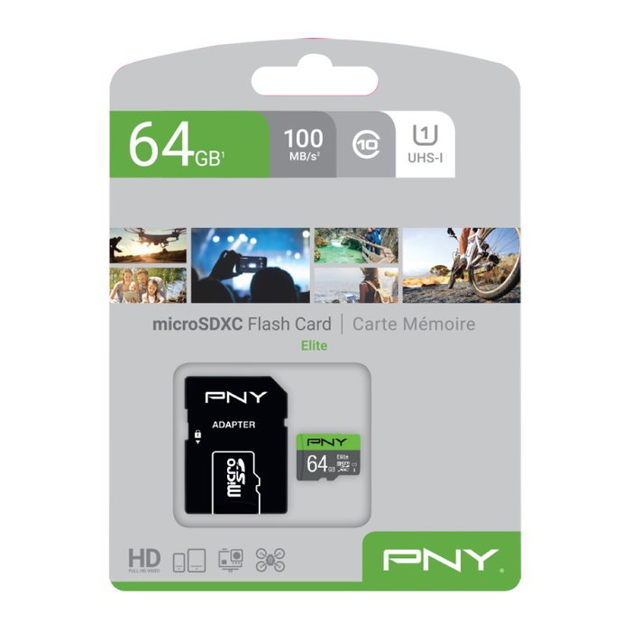 PNY Elite MicroSDXC 64 GB Clase 10 UHS-I U1