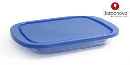 Borgonovo Fiambrera Tapa Rectangular Plana Igloo 26 x 18.5 cm Azul (12 Unidades)