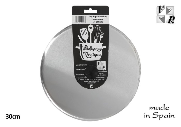 Tapa volteadora de tortillas VR 30 x 30 x 2 cm 27 x 27 x 3 cm Aluminio Tapa volteadora de tortillas VR 30 x 30 x 2 cm 27 x 27 x 3 cm Aluminio