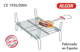Algon Bbq Parrilla Barbacoa Doble Zincada 20 cm x 25 cm (5 Unidades)