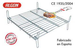 Algon Bbq Parrilla Barbacoa Doble Zincada 40 x 40 cm (5 Unidades)