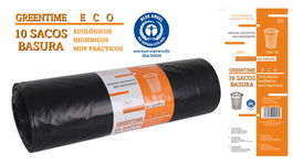 Greentime Sacos de Basura Eco, 10 Unidades, 120 x 150 cm, G200, 240 Litros (10 Unidades)