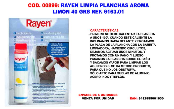 Rayen Limpia planchas 6163 con aroma a limón