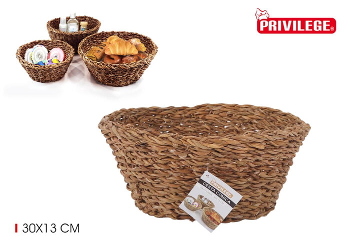 Privilege Cesta Cónica de Mimbre Ø30 x 13 cm (8 Unidades) Privilege Cesta Cónica de Mimbre Ø30 x 13 cm (8 Unidades)