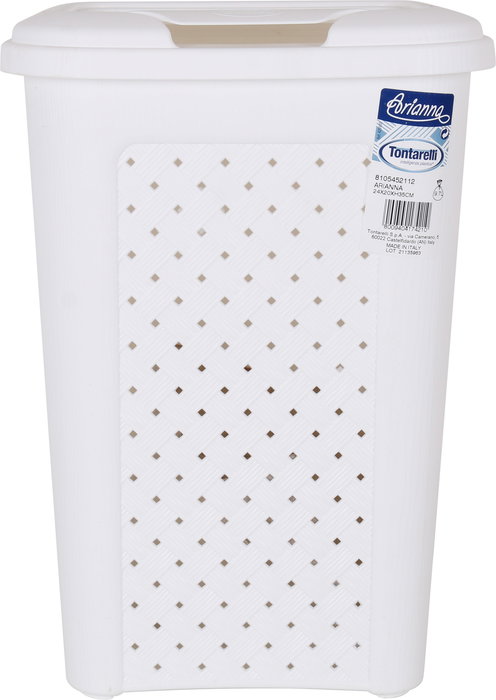 Tontarelli Papelera Baño 10 L "Arianna" Blanco 24x20x35 cm (8 Unidades)
