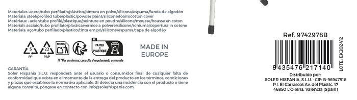 Confortime Tabla Planchar Picallo 30 x 105 cm "Confort" (2 Unidades)