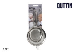 Privilege Set de 3 Coladores de Acero Inoxidable, Diámetros 7.5 cm / 8.5 cm / 10 cm (12 Cajas)