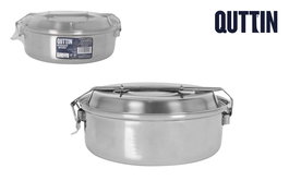 Quttin - Fiambrera con Plato de Acero Inoxidable, 21 cm de Diámetro (6 Unidades)