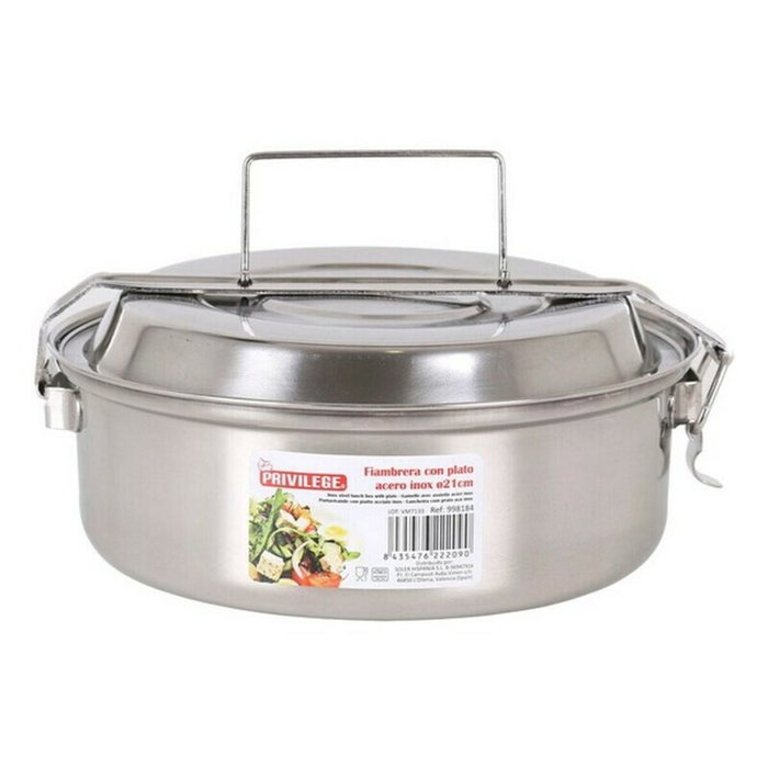 Quttin Fiambrera con Plato de Acero Inoxidable ø21cm