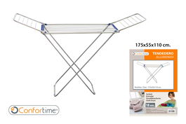 Confortime Tendedero 18M Aluminio Plata/Azul Oscuro Medidas 175*55*110cm (6 Unidades)