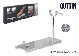 Quttin Soporte Jamonero de Acero Inoxidable para Jamón, 50.3 cm Largo x 17.2 cm Alto x 5.3 cm Ancho (4 Unidades)