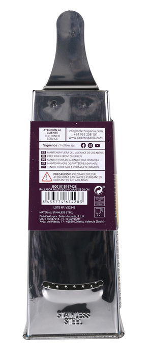 Quttin Rallador Multiusos 4 Caras Acero Inoxidable 20 cm (12 Unidades) Quttin Rallador Multiusos 4 Caras Acero Inoxidable 20 cm (12 Unidades)