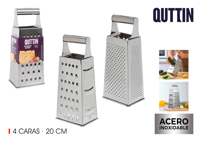 Quttin Rallador Multiusos 4 Caras Acero Inoxidable 20 cm (12 Unidades) Quttin Rallador Multiusos 4 Caras Acero Inoxidable 20 cm (12 Unidades)