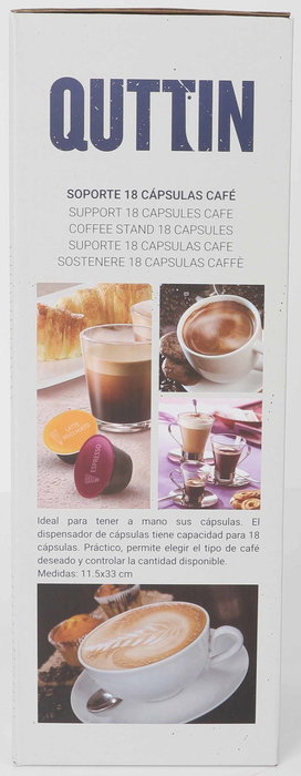 Quttin Soporte para 24 Cápsulas de Café, 18 Piezas, Medidas 11.5x33 cm (6 Unidades)