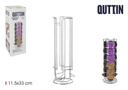 Quttin Soporte para 24 Cápsulas de Café, 18 Piezas, Medidas 11.5x33 cm (6 Unidades)