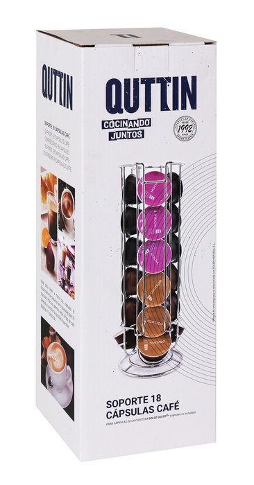 Quttin Soporte para 24 Cápsulas de Café, 18 Piezas, Medidas 11.5x33 cm (6 Unidades)
