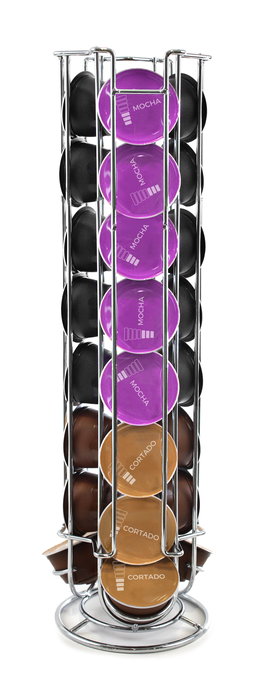 Quttin Soporte para 24 Cápsulas de Café, Organizador de Cápsulas Nespresso y Nescafé Dolce Gusto, Medidas 12x43 cm (6 Unidades)