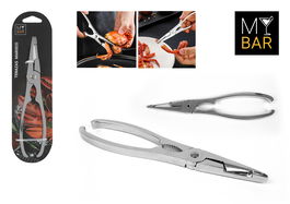 My Bar Tenazas para Marisco, Acero Zinc, 18 x 4.2 cm, 115 g, Color Plateado (12 Unidades)