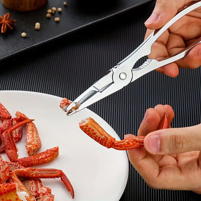 My Bar Tenazas para Marisco, Acero Zinc, 18 x 4.2 cm, 115 g, Color Plateado (12 Unidades)