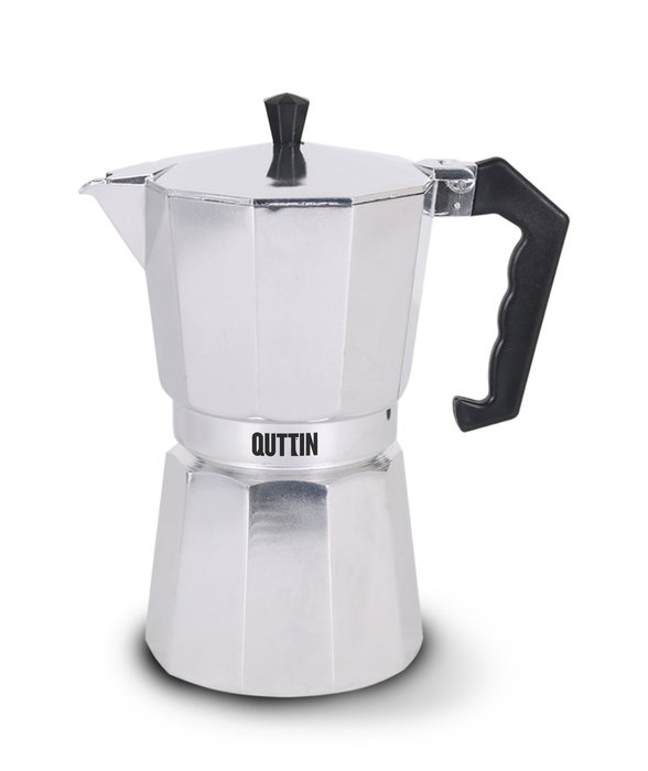 Quttin Cafetera de Aluminio para 6 Servicios, Inducción, 10.5x17x19 cm (6 Unidades) Quttin Cafetera de Aluminio para 6 Servicios, Inducción, 10.5x17x19 cm (6 Unidades)