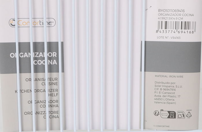 Confortime Organizador Cocina 41.9 cm x 21.5 cm x 14.9 cm (12 Unidades)