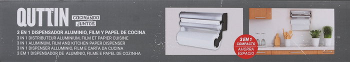 Quttin Dispensador Aluminio-Film-Papel 34 cm x 20 cm x 7 cm (6 Unidades)