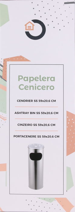 Confortime Papelera-Cenicero Acero Inoxidable 59 x 20.6 cm (2 Unidades)