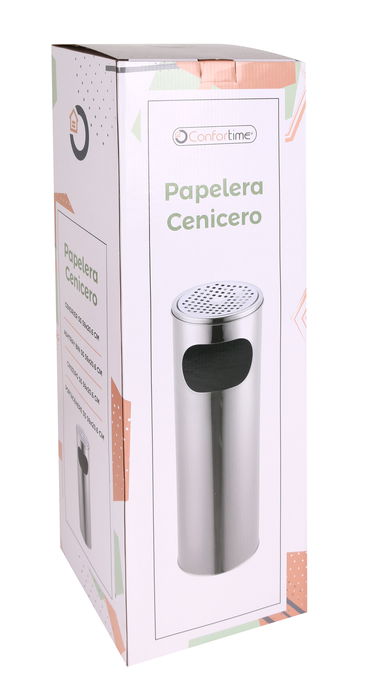 Confortime Papelera-Cenicero Acero Inoxidable 59 x 20.6 cm (2 Unidades)