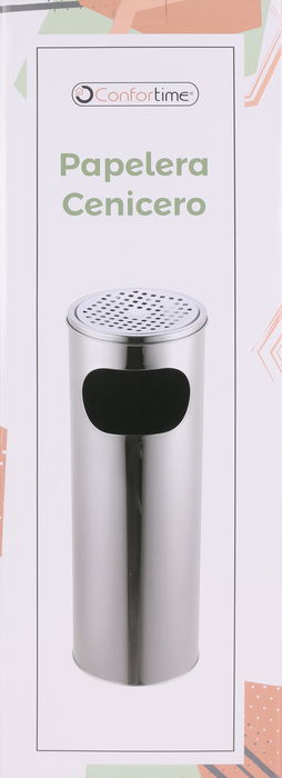 Confortime Papelera-Cenicero Acero Inoxidable 59 x 20.6 cm (2 Unidades)
