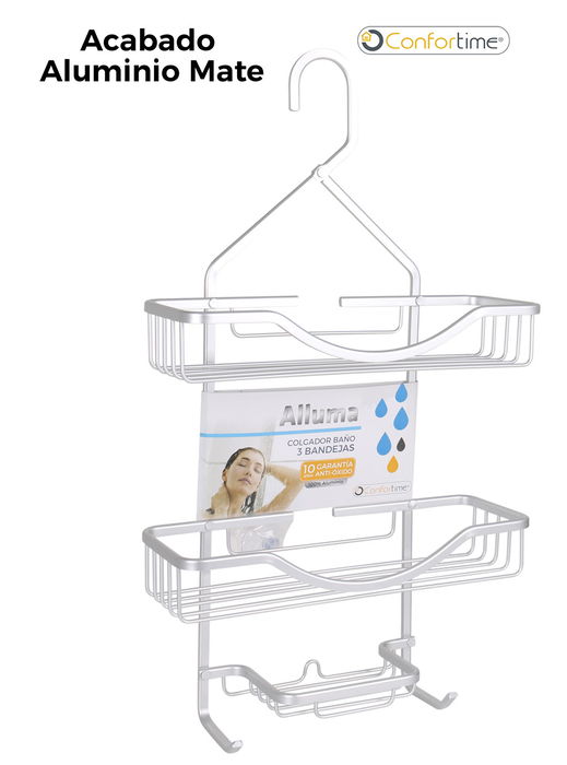 Confortime Colgador Baño 3 Bandejas Alluma 35.6x12x63.5 cm (4 Unidades) Confortime Colgador Baño 3 Bandejas Alluma 35.6x12x63.5 cm (4 Unidades)