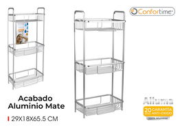 Confortime Estantería Baño 3 Bandejas 29 x 18 x 65.5 cm (4 Unidades)