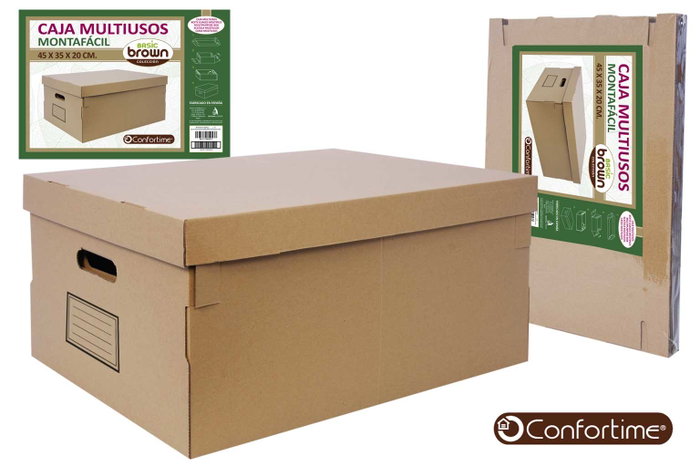 Confortime Caja Multiusos Brown 45 cm x 35 cm x 20 cm (6 Unidades)