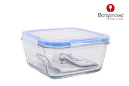 Borgonovo Tarro Hermético Superblock Cuadrado 15x15x7.5 cm (12 Unidades)
