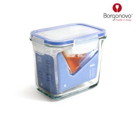Borgonovo Tarro Hermético Superblock Rectangular con Tapa (6 Unidades)