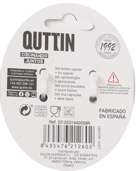 Inde Set Abrelatas 8 cm + Abrebotellas 8 cm (24 Cajas)