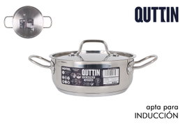 Quttin Cacerola con Tapa de Acero Inoxidable 20 cm 2.5 L (4 Unidades)