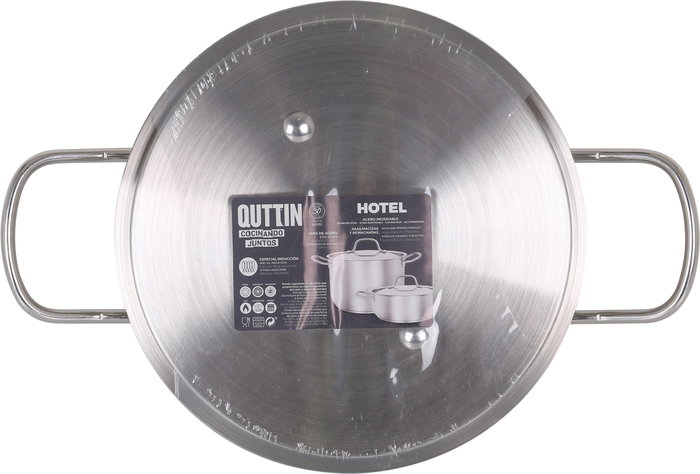 Quttin Cacerola con Tapa de Acero Inoxidable 20 cm 0.8 mm 2.5 L (4 Unidades)