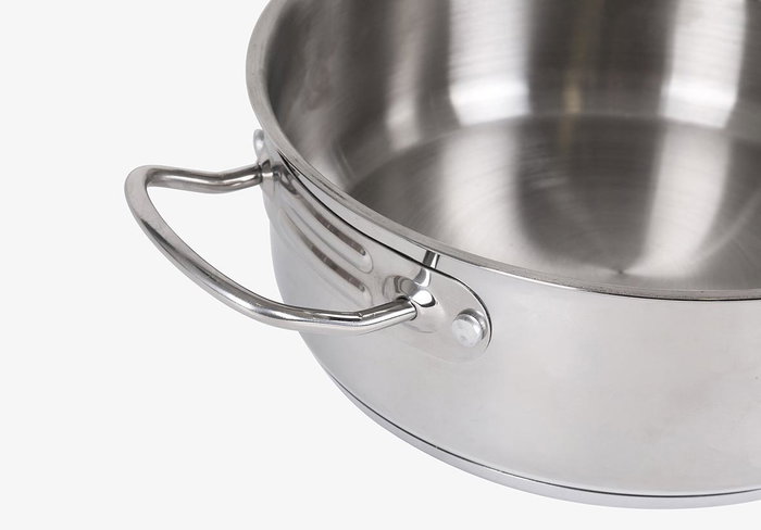 Quttin Cacerola con Tapa Acero Inoxidable 22 cm 0.8 mm (4 Unidades)