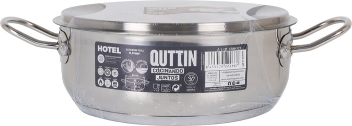 Quttin Cacerola con Tapa Acero Inoxidable 22 cm 0.8 mm (4 Unidades)