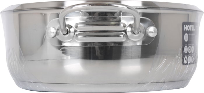 Quttin Cacerola con Tapa de Acero Inoxidable, Diámetro 24 cm, Grosor 0.8 mm, Capacidad 4 Litros, Color Dorado (4 Unidades)