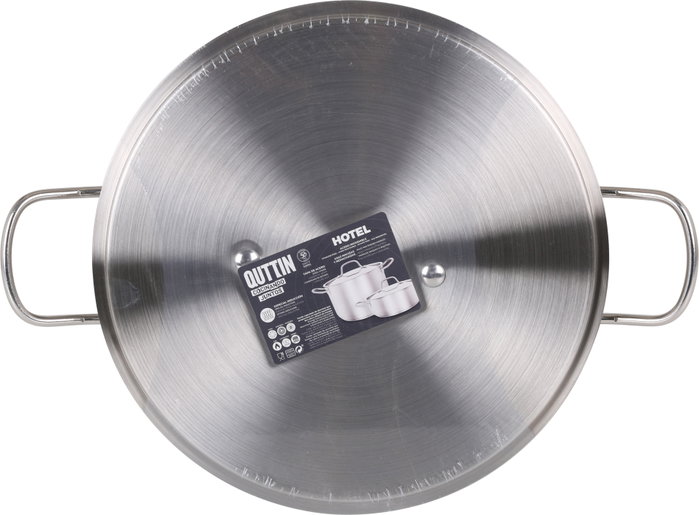 Quttin Cacerola Industrial con Tapa de Acero, 28 cm de Diametro, Espesor 0.8 mm, Capacidad 6.5 Litros (2 Unidades)