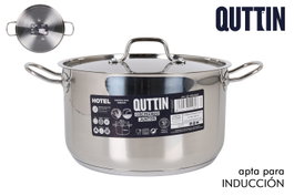 Quttin Olla con Tapa de Acero Inoxidable 26 cm x 15 cm, 7.5 Litros (2 Unidades)