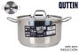 Quttin Olla con Tapa de Acero Inoxidable 26 cm x 15 cm, 7.5 Litros, Grosor 0.8 mm (2 Unidades)