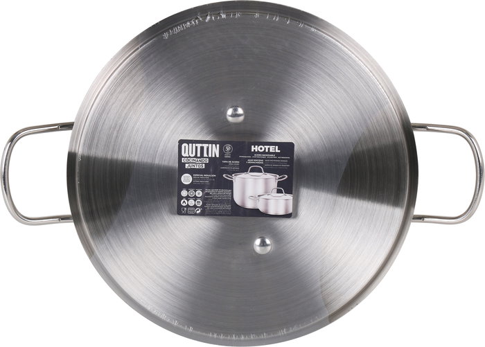 Quttin Olla con Tapa de Acero Inoxidable 26 cm x 15 cm, 7.5 Litros, Grosor 0.8 mm (2 Unidades)