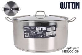 Quttin Olla con Tapa de Acero Inoxidable 40 cm, 25L
