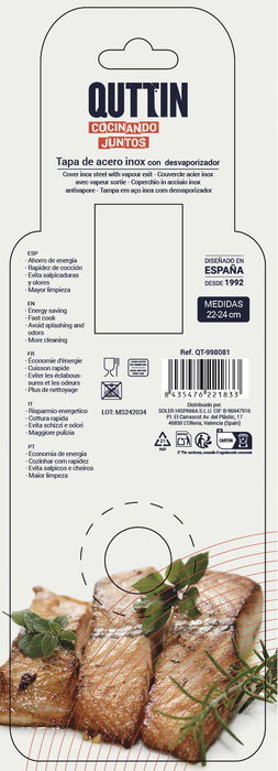 Quttin Tapa Acero Inox 22-24 cm (12 Unidades)