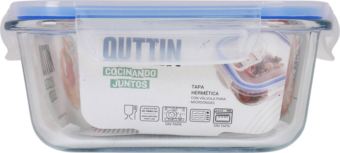 Quttin Fiambrera Rectangular Hermética 23 x 17.5 cm 1.5 L (6 Unidades)