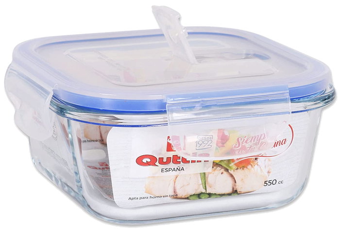 Recipiente de cristal cuadrado con válvula hermética 750 cc