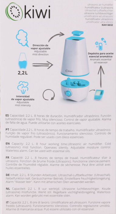 Kiwi Humidificador de Aire Ultrasónico 2.2L Silencioso